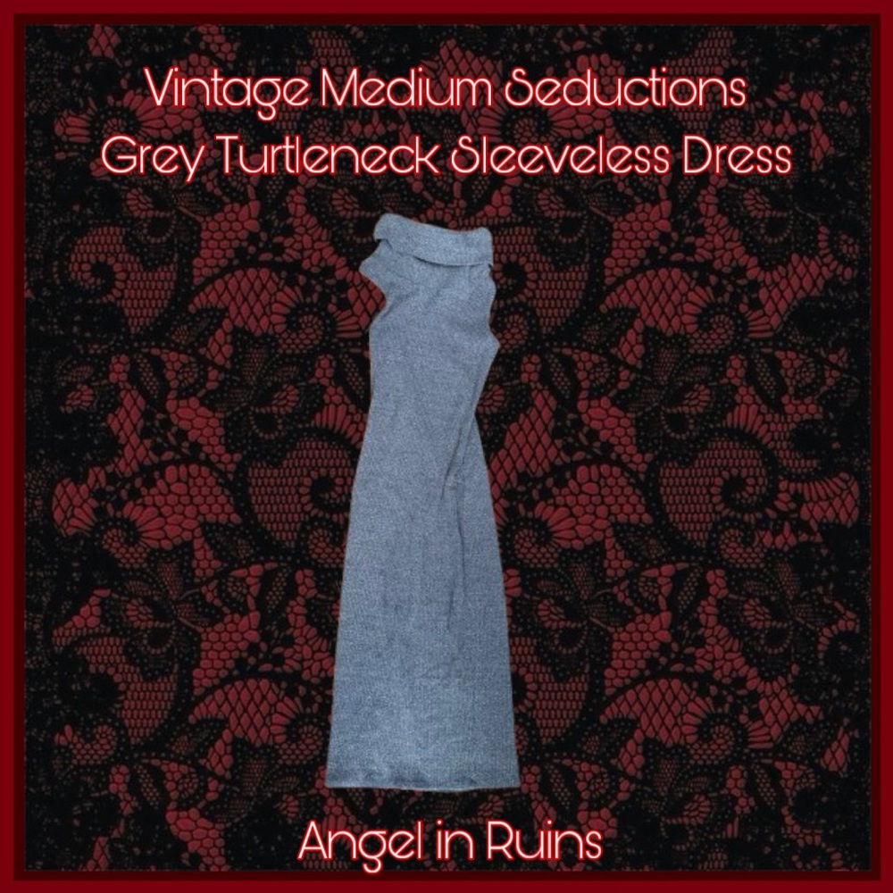Vintage Seductions Grey Turtleneck Dress